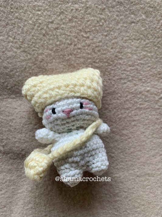 Crochet Cat with Hat and Bag